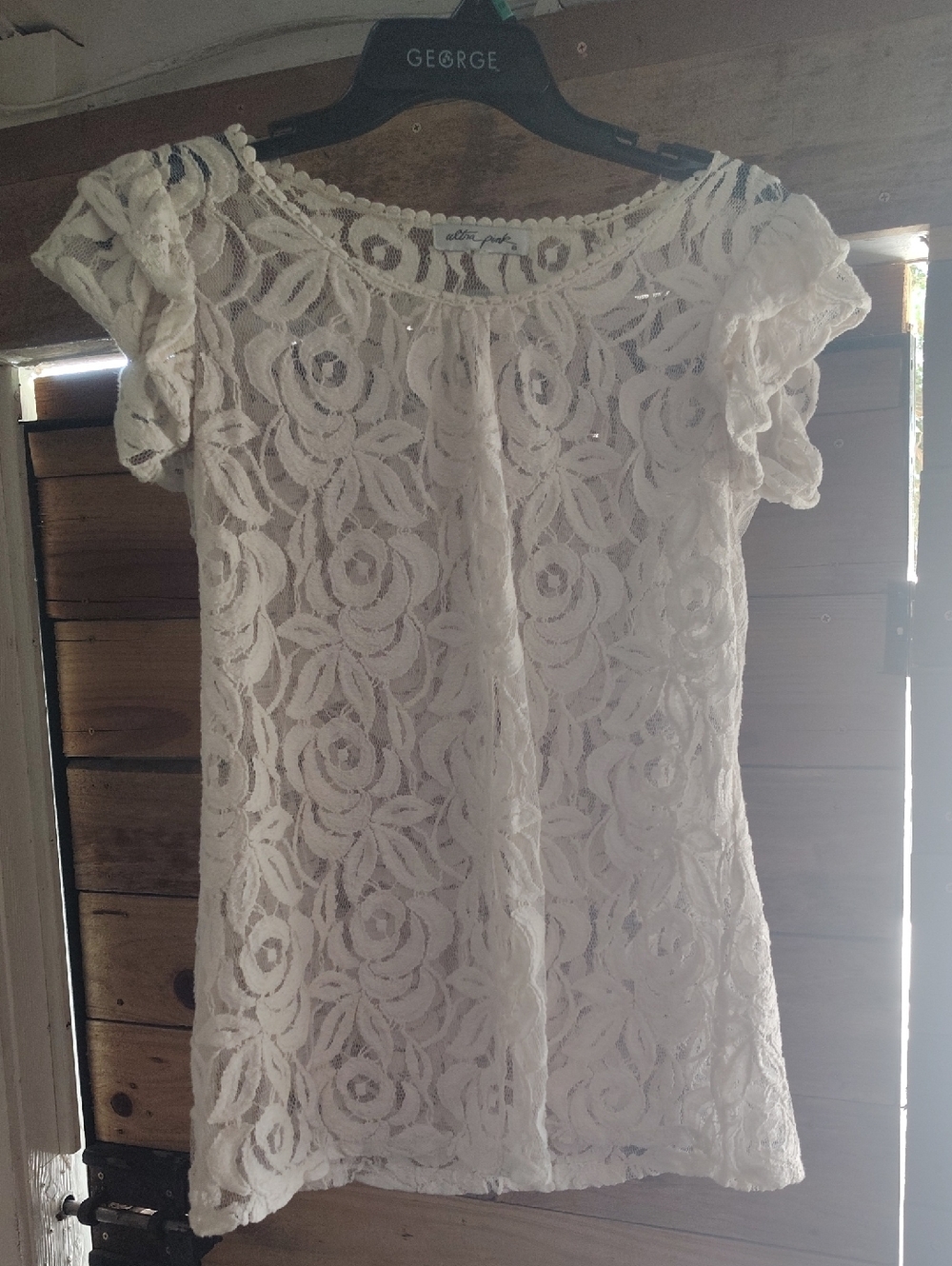 Ultra Pink Ivory Floral Lace Mini Dress